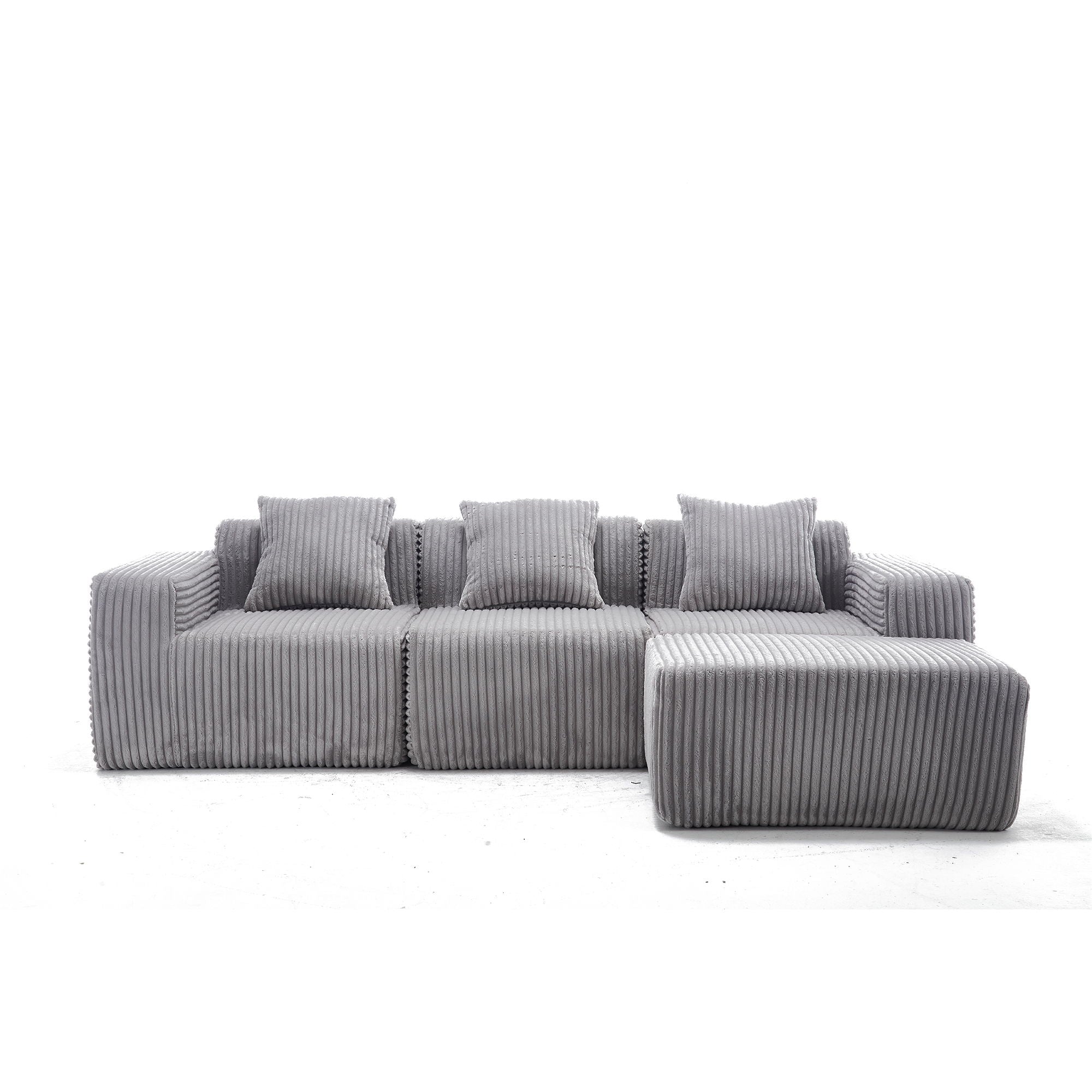 L - Shape Modern Minimalist Modular Sectional Sofa, Upholstered Cloud Couch With Deep Seats