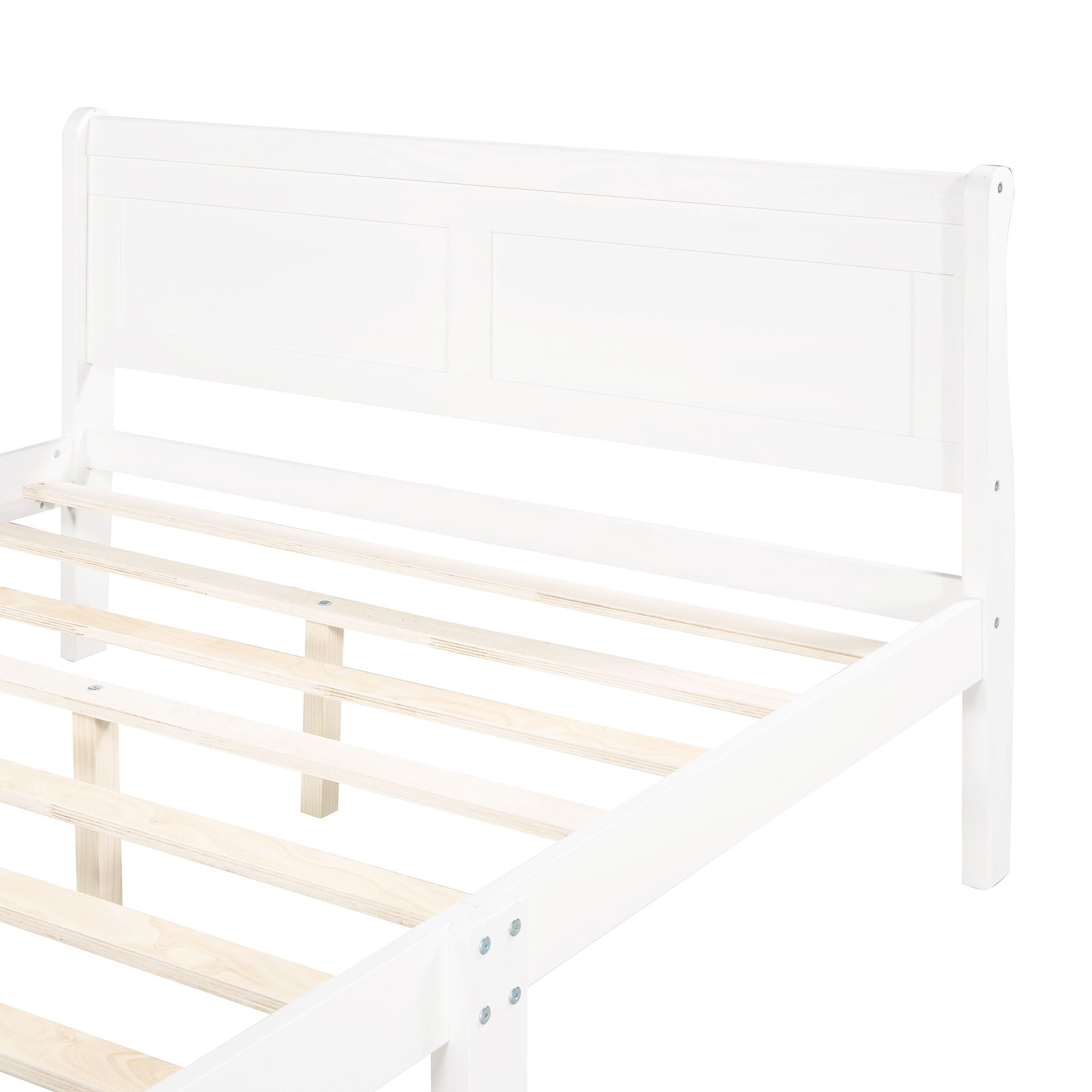 Platform Bed Frame Mattress Foundation Sleigh Bed With Headboard / Footboard / Wood Slat Suppor