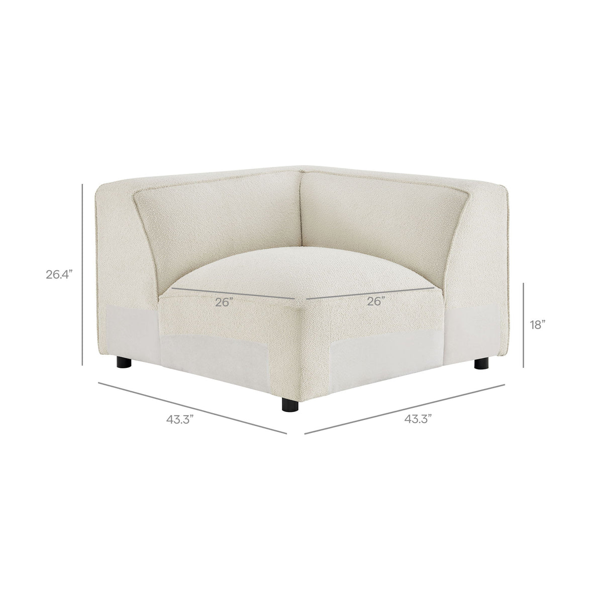 Auren 5 Piece Lattice Bouclé Upholstered Modular Corner Sectional by Modway