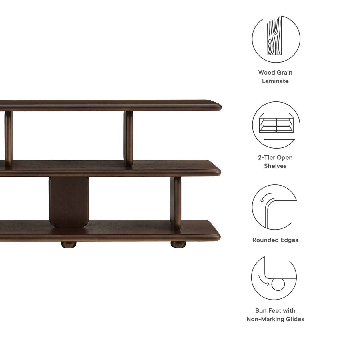 Lyle Sculptural 2-Tier Bookshelf by Modway
