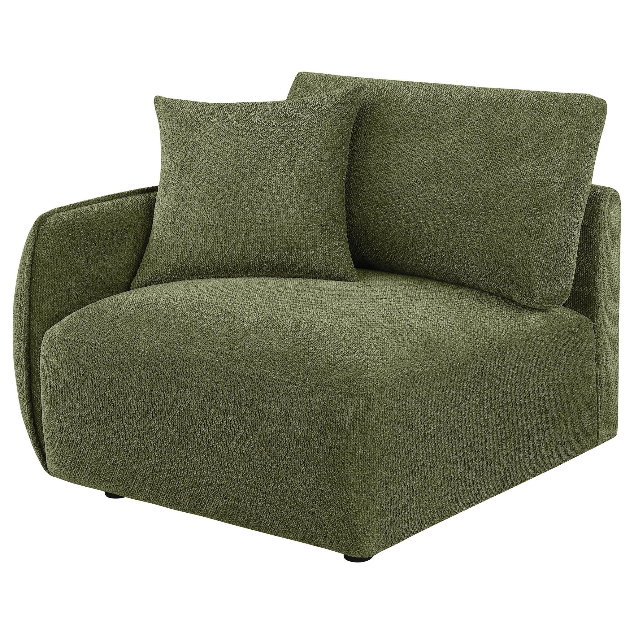 Elysia Chenille Upholstered Modular LAF Chair Green