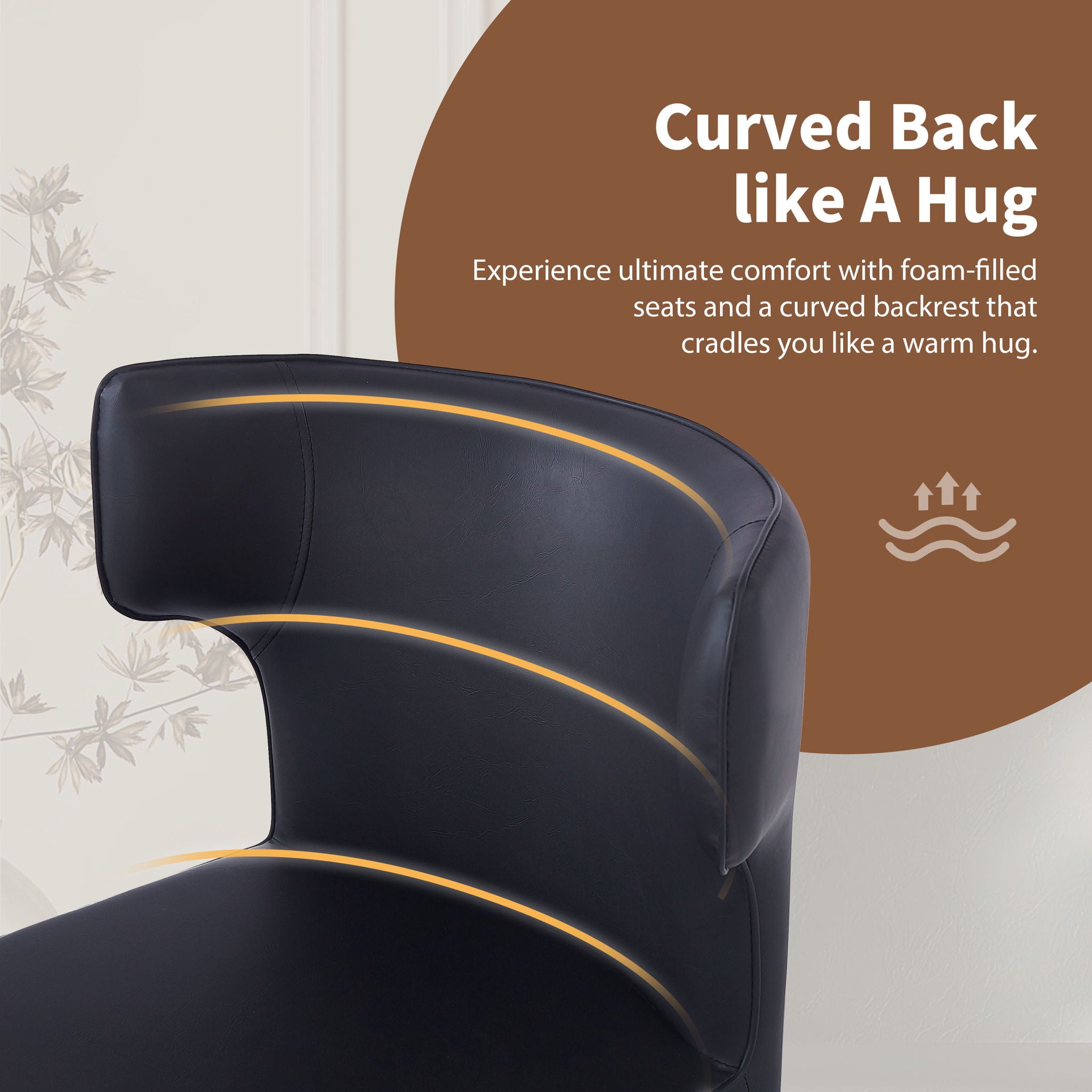 Modern Bar Stools With Upholstery And Metal Footrest (Set of 2)