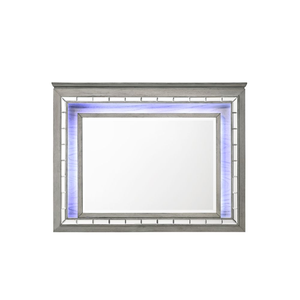 ACME Antares - Mirror - Light Gray Oak | Meri Furniture