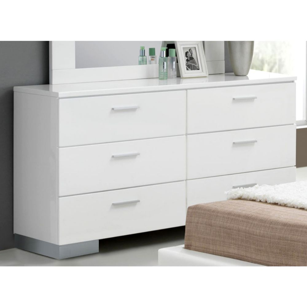 ACME Lorimar - Dresser - White & Chrome Leg | Meri Furniture