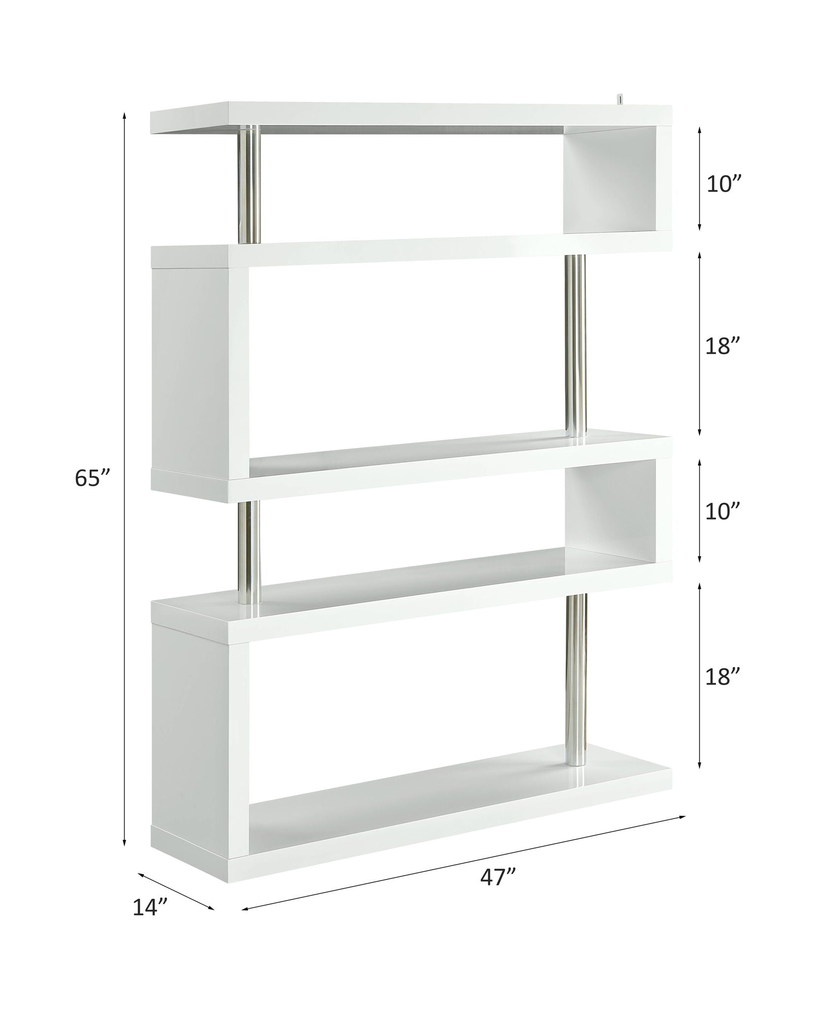 Buck II - Bookshelf - White High Gloss
