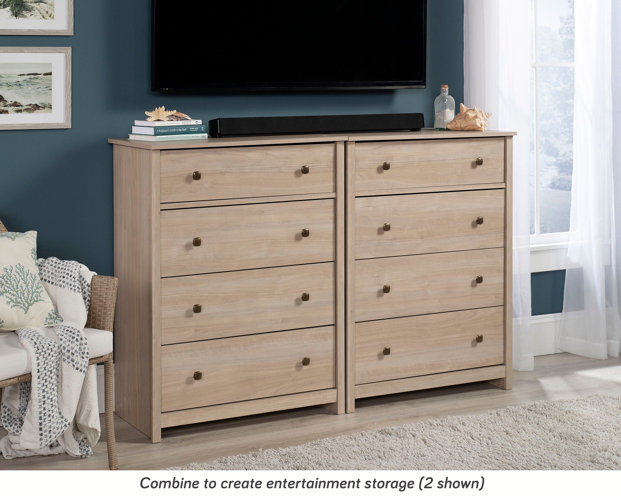4-Drawer Bedroom Chest in Harvest Walnut