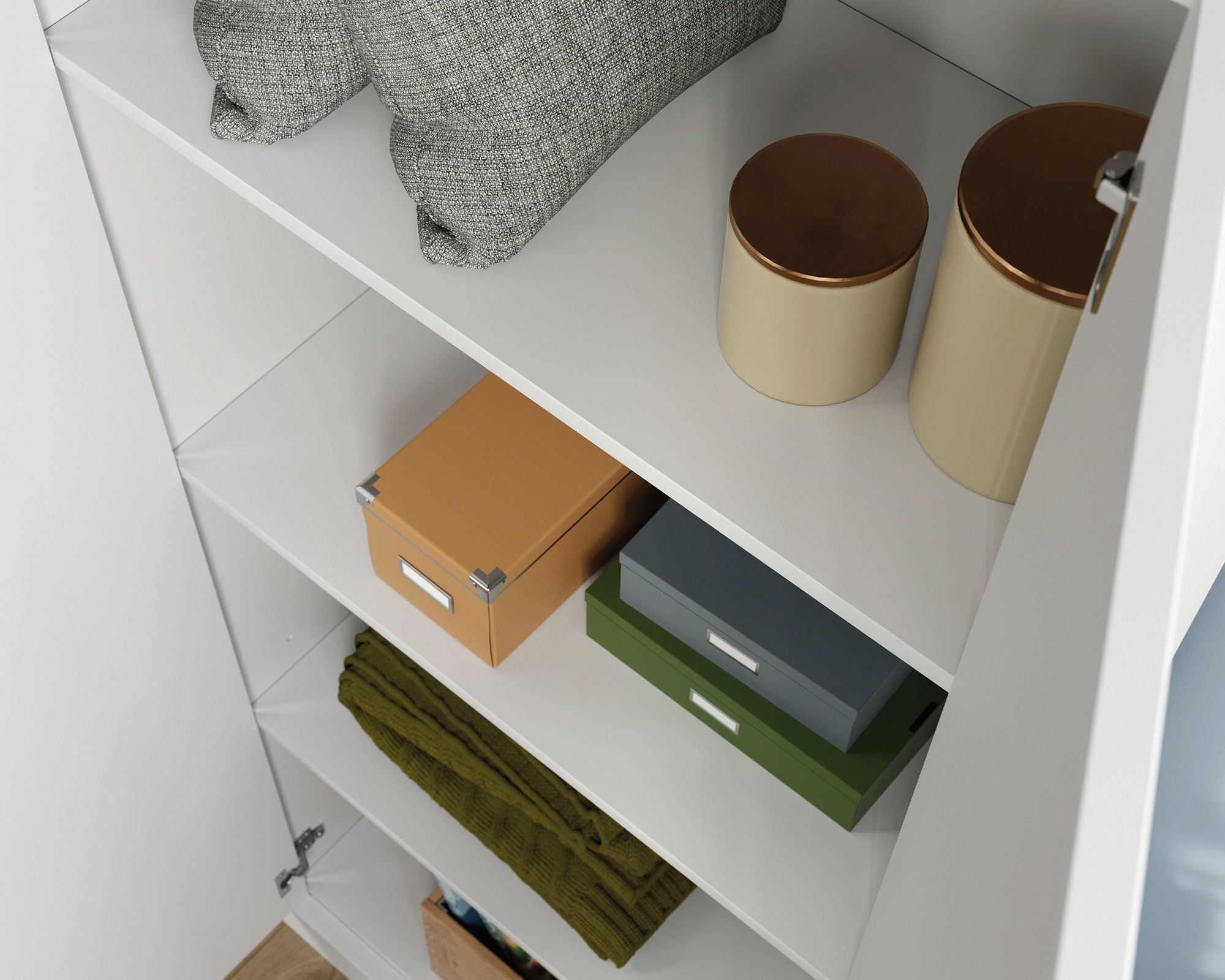 2-Door Contemporary Storage Cabinet in White