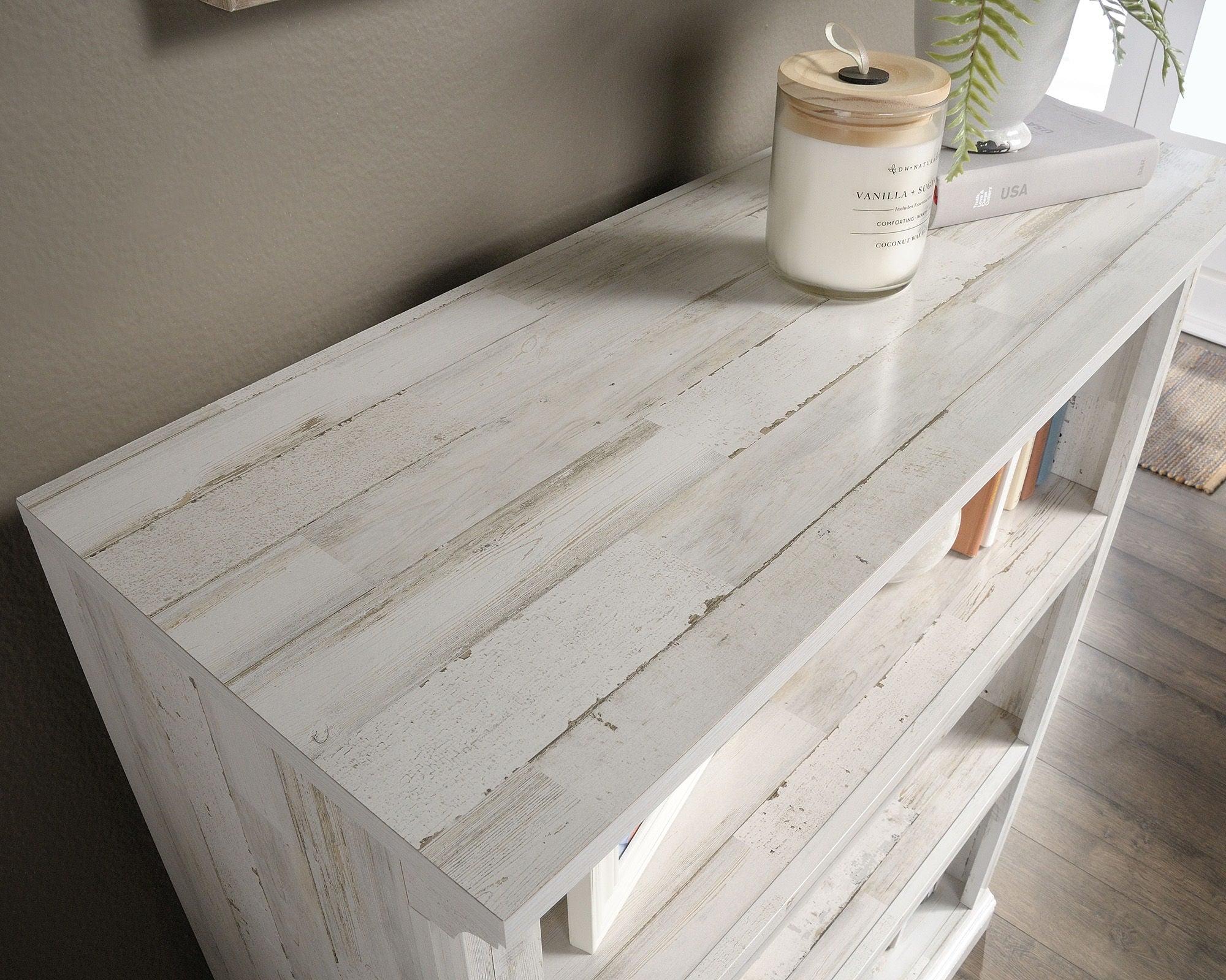 3-Shelf Bookcase White Plank