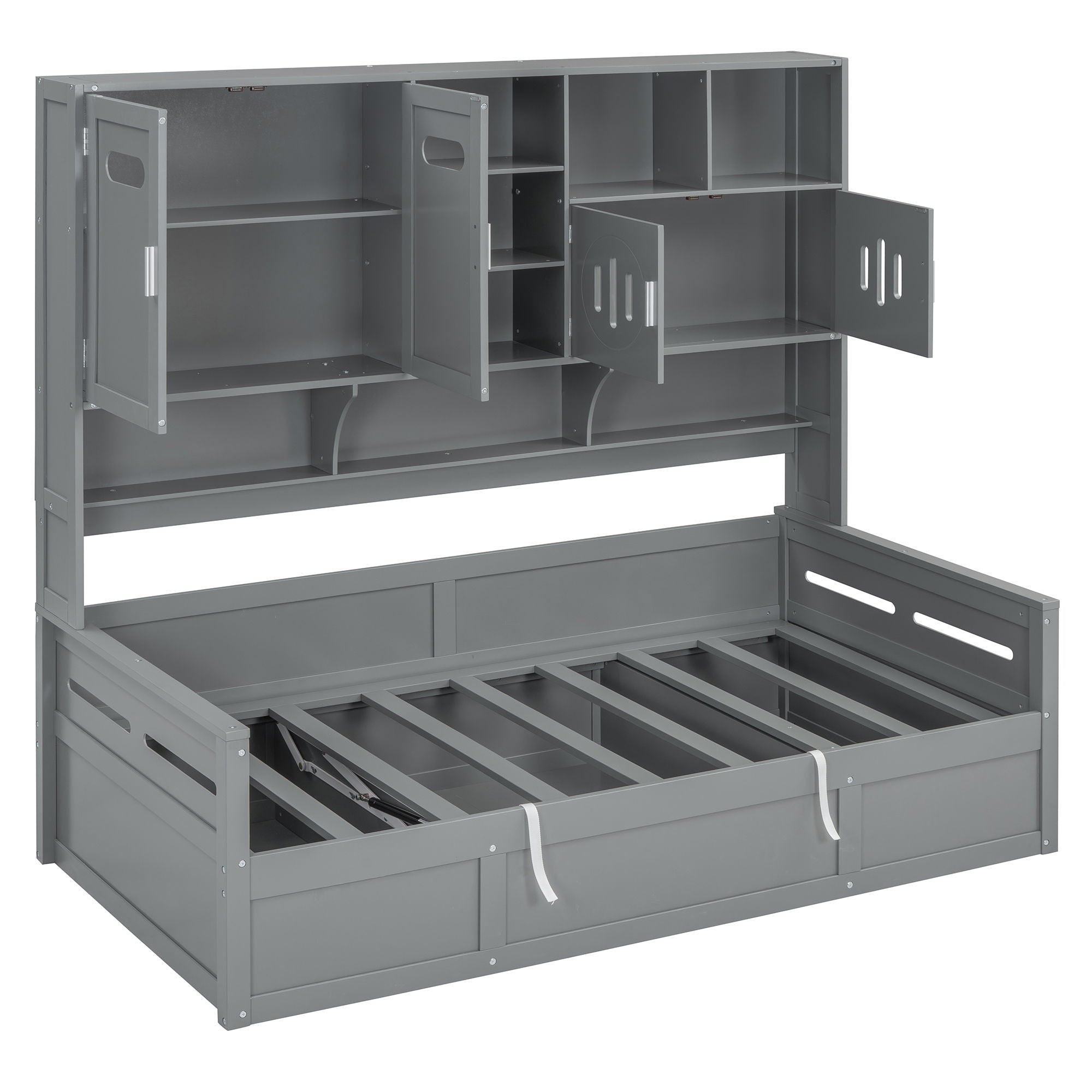 Daybed With All-In-One Cabinet And Shelf