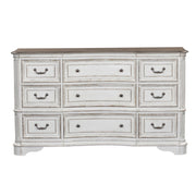 Liberty Furniture Magnolia Manor - 9 Drawer Dresser - White | Meri Furniture