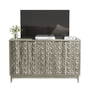 Modern Style Buffet Cabinet, Sideboard Buffet Cabinet With Storage, Storage Cabinet With 4 Diamond Shaped Relief Doors For Living Room, Dining Room, Entryway, Hallway, Kitchen - Gray - Gray