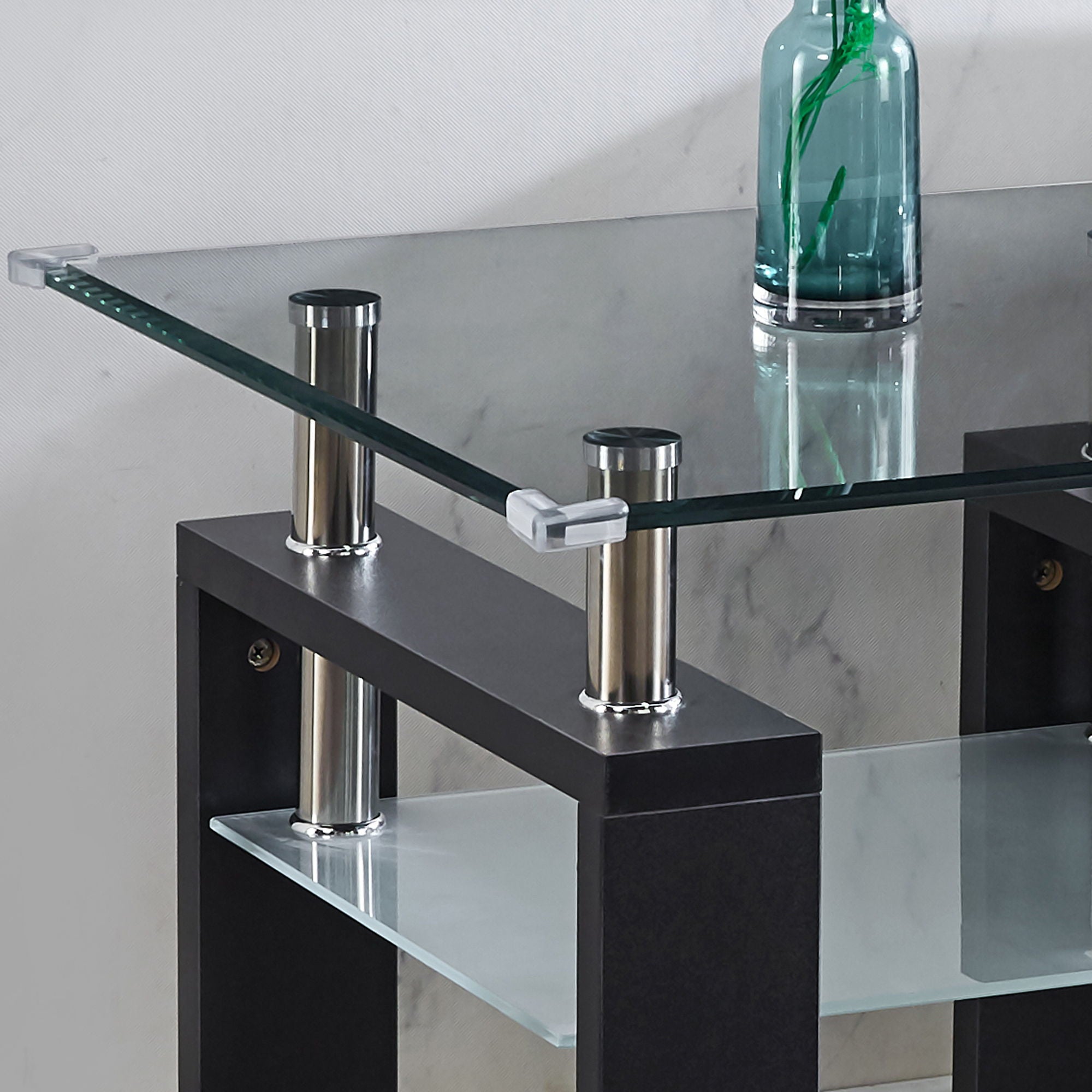Clear Glass Top Side Table, Modern Design For Home