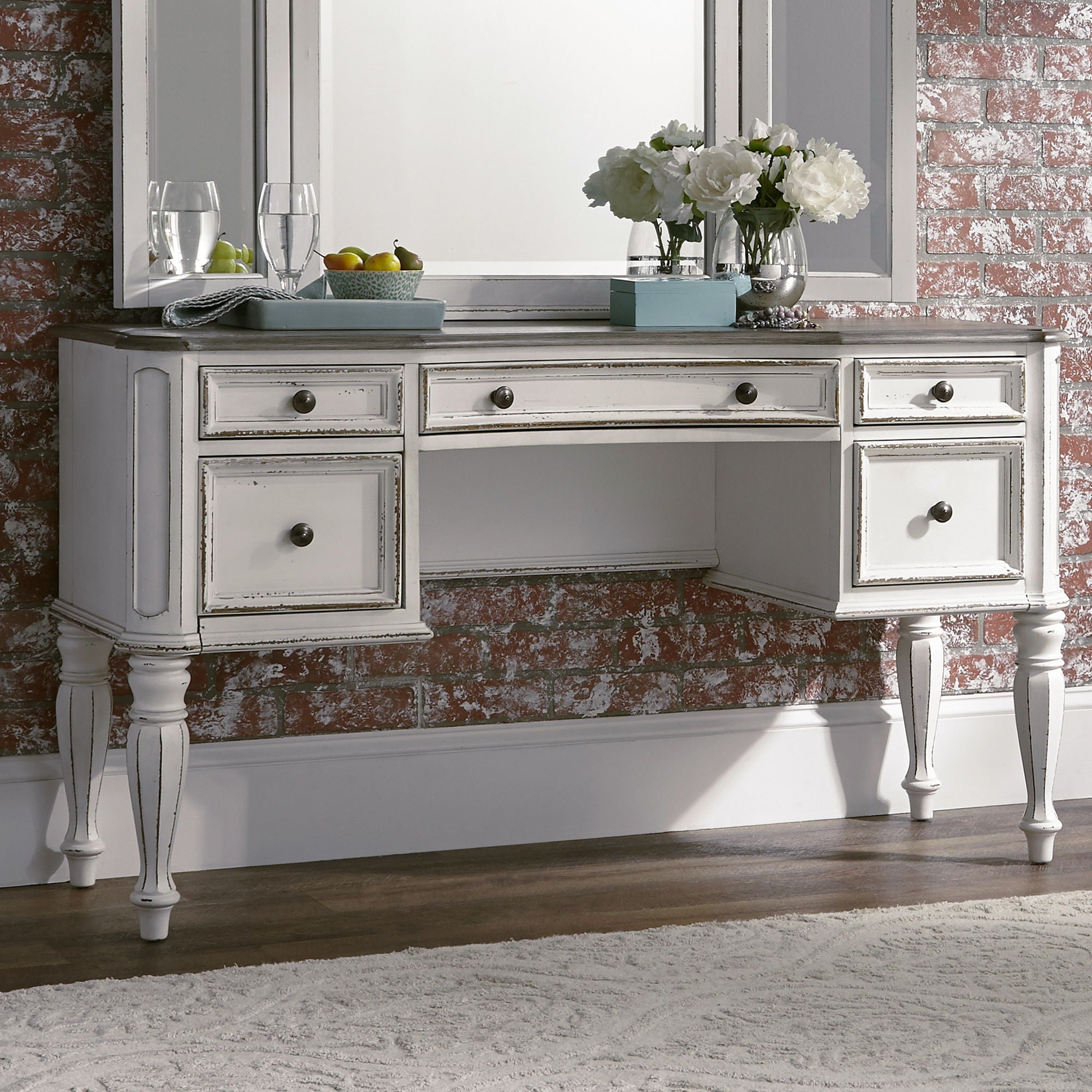 Liberty Furniture Magnolia Manor - Vanity Desk - White | Meri Furniture