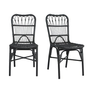 Outdoor Wicker Patio Dining Chairs Set With Durable Frame And Rattan Weave
