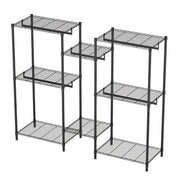 Heavy Duty Garment Rack With 8 Adjustable Wire Shelves And 5 Clothes Rails, Freestanding Closet Organizer Metal - Black