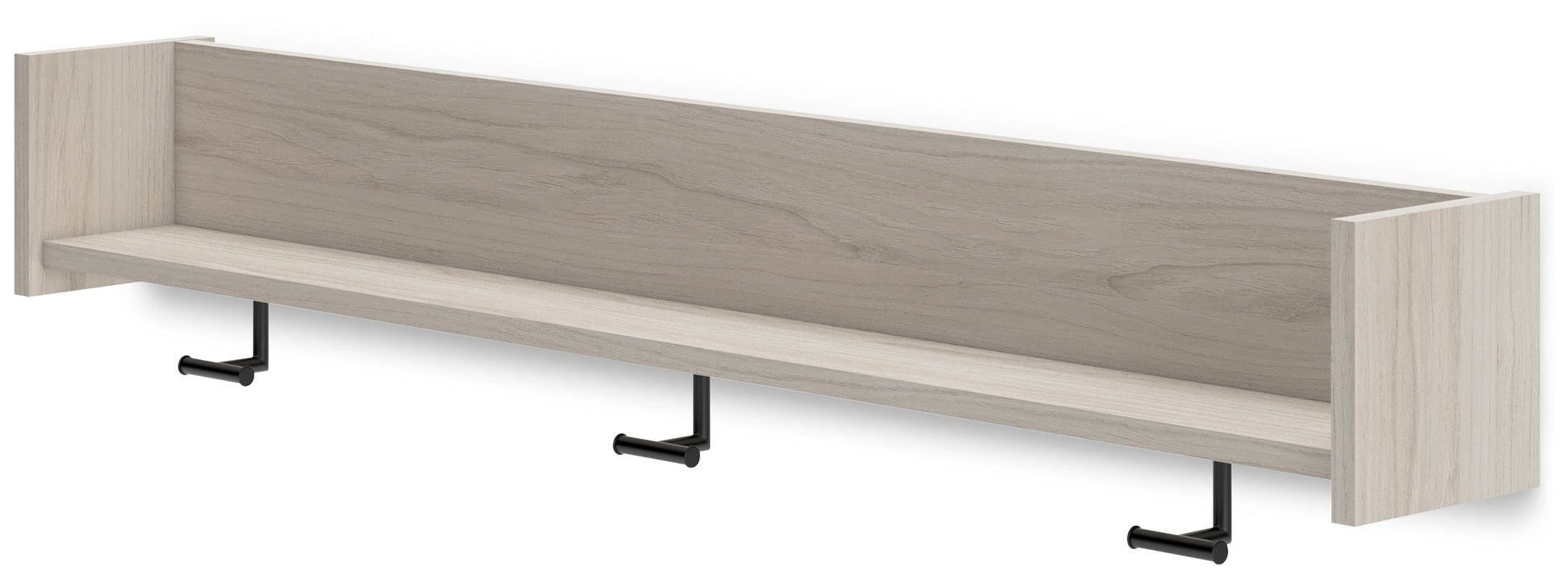 Ashley Furniture Socalle - Light Natural - Wall Mounted Coat Rack W/shelf | Meri Furniture
