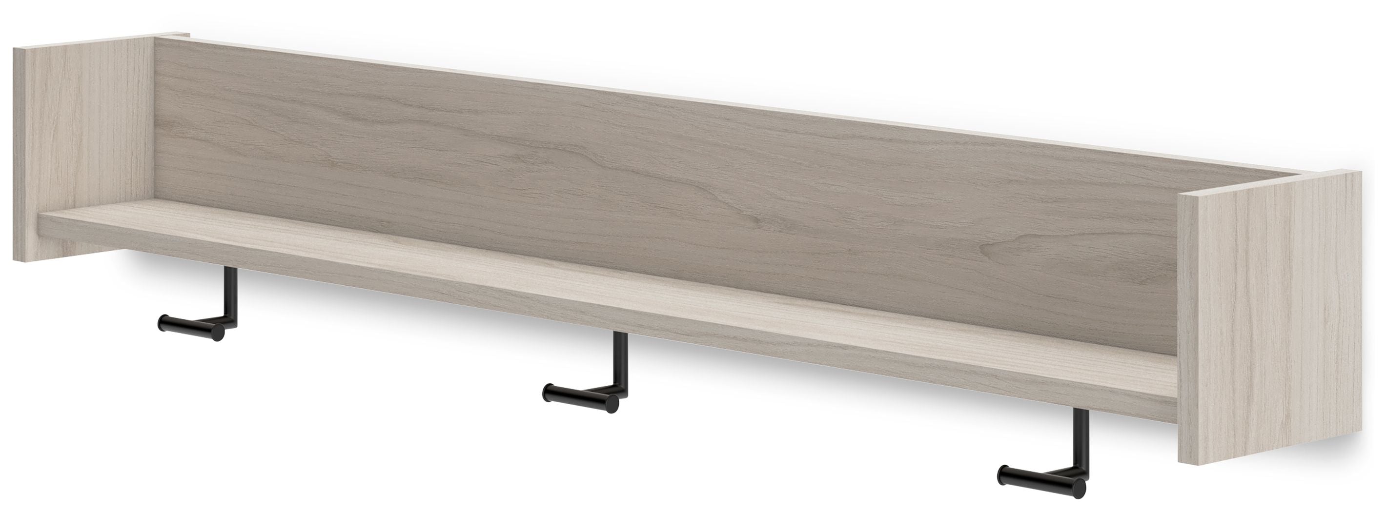 Ashley Furniture Socalle - Light Natural - Wall Mounted Coat Rack W/shelf | Meri Furniture