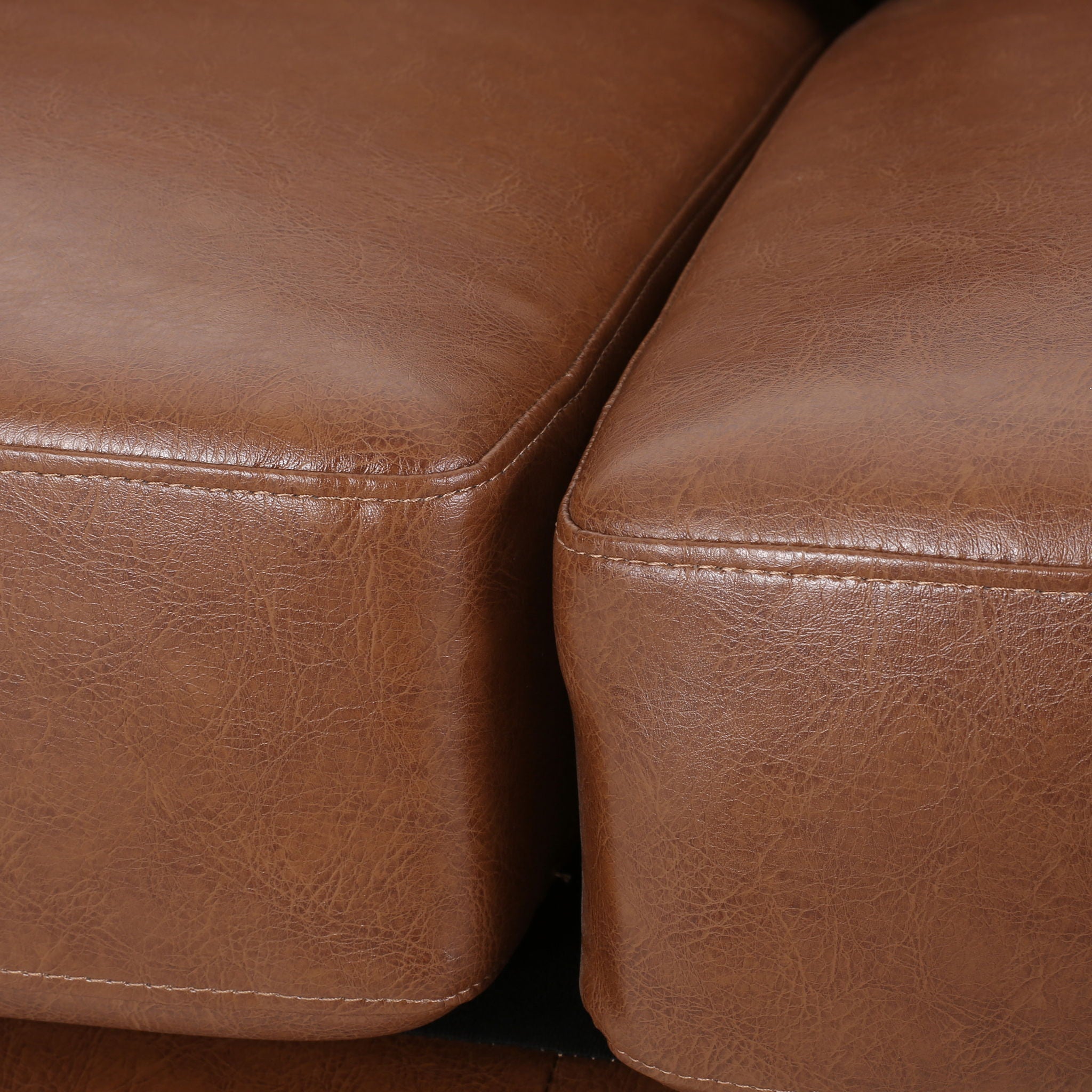 Contemporary 3 Seater Sofa Upholstery - Light Brown