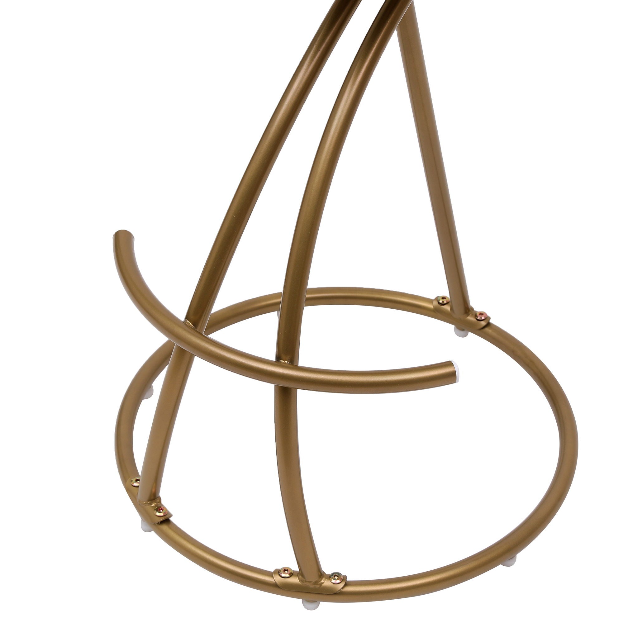 Round Print Bar Stools Upholstered Chairs For Kitchen (Set of 2)