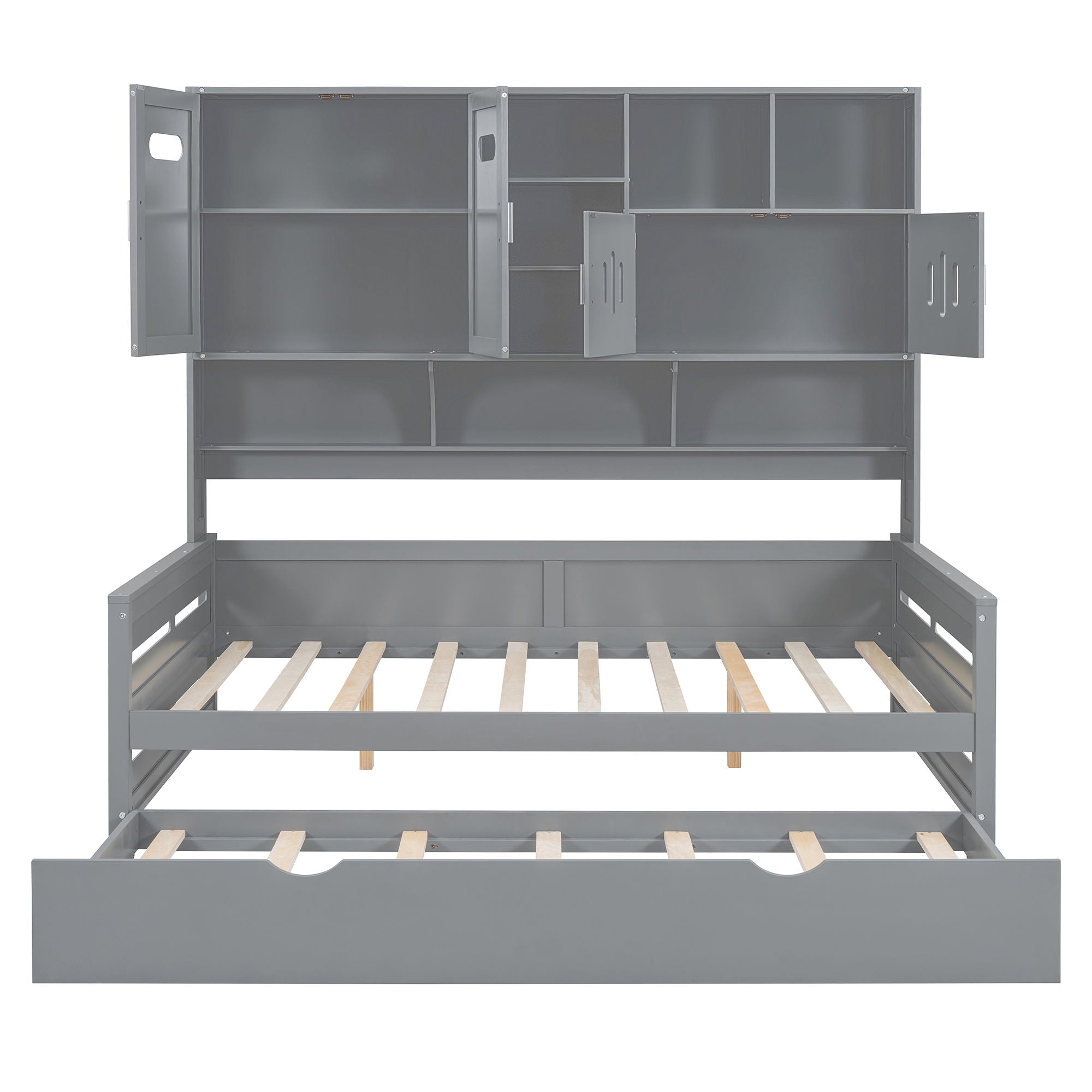 Daybed With All-In-One Cabinet And Shelf