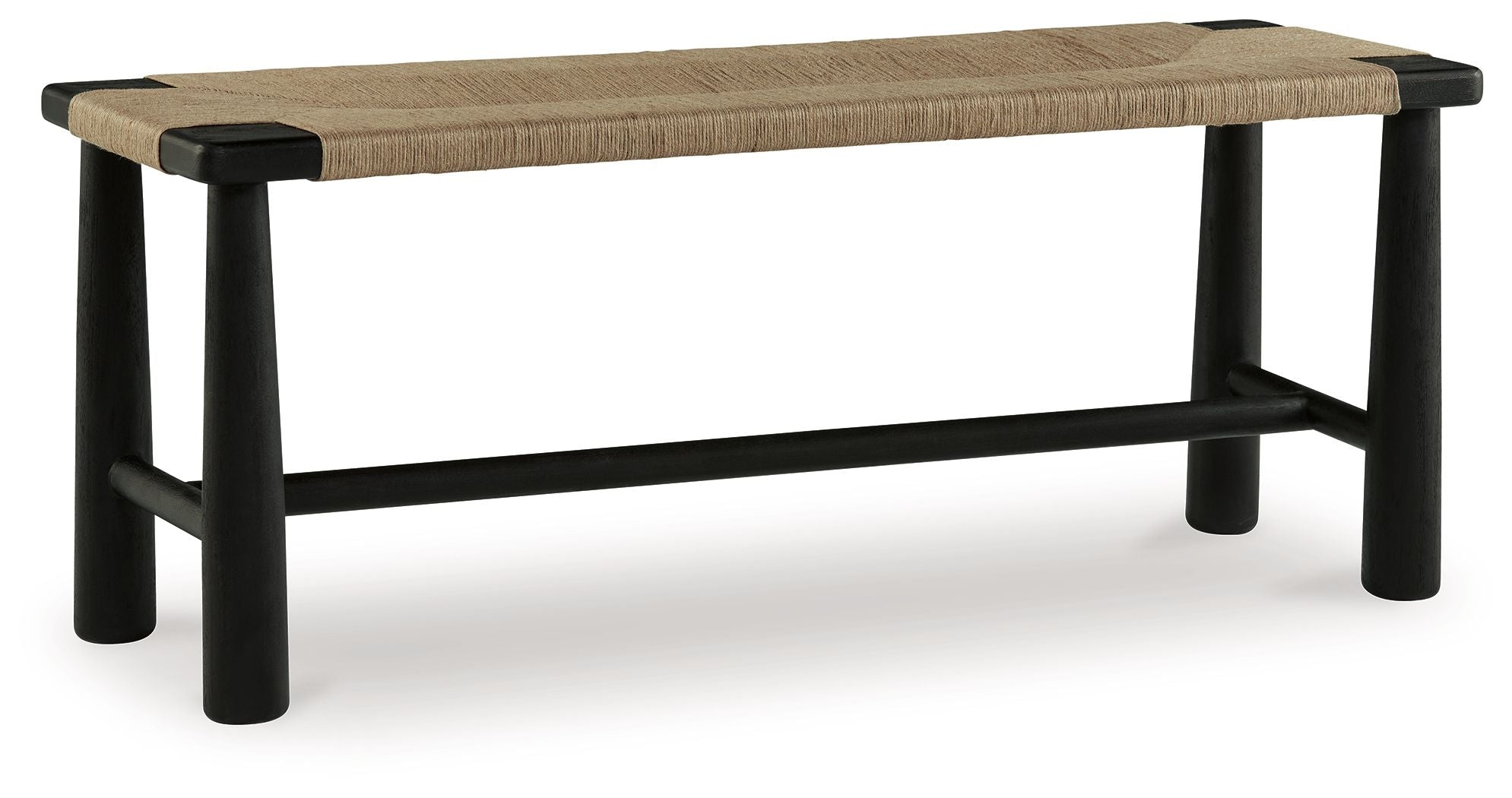 Signature Design by Ashley® Acerman - Black / Natural - Accent Bench | Meri Furniture
