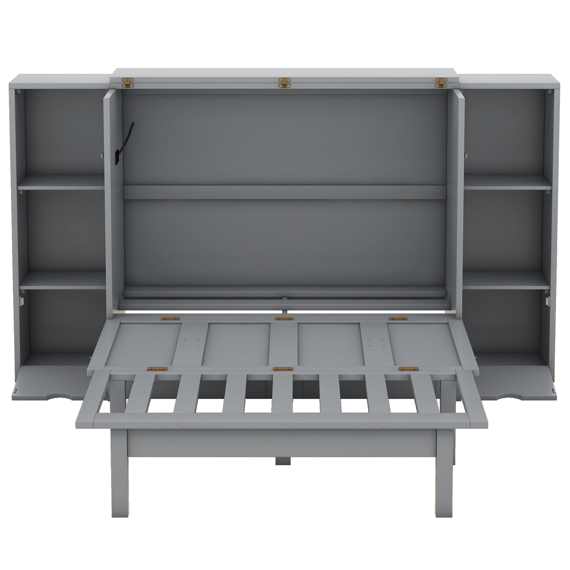 Murphy Bed With Shelves, Drawers And USB Ports