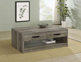 Coaster Fine Furniture Felix - 2-Drawer Engineered Wood Coffee Table - Gray Driftwood | Meri Furniture