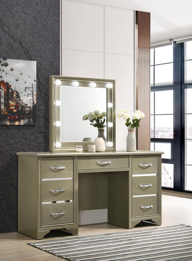 Coaster Fine Furniture Beaumont - 7-Drawer Vanity Set With Lighting - Champagne | Meri Furniture