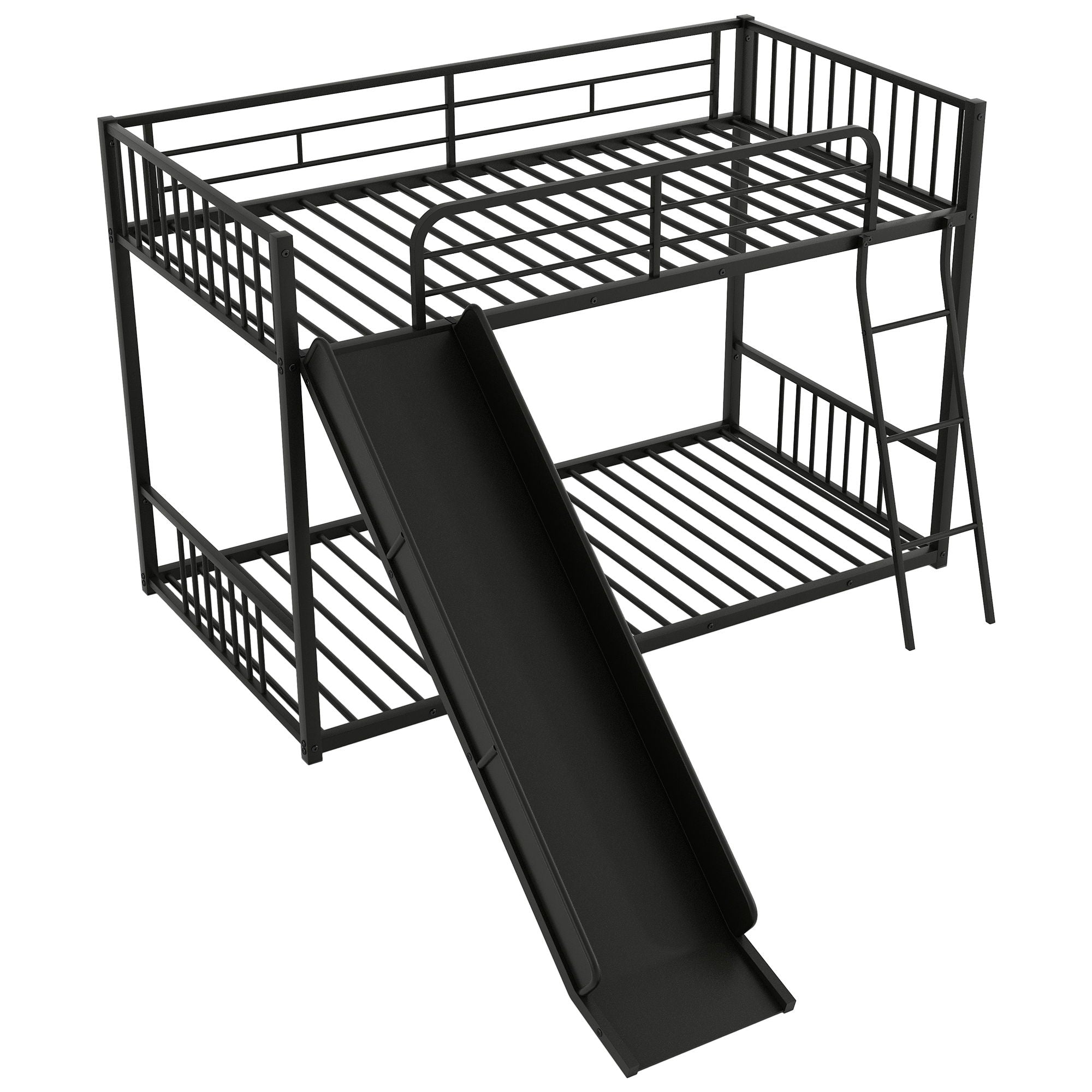 Metal Bunk Bed With Slide, Durable Steel Frame