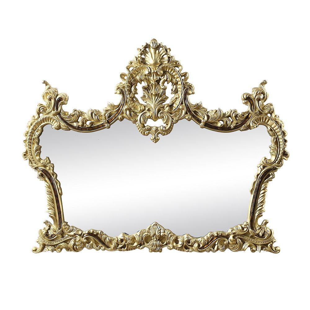 ACME Desiderius - Mirror - Antique Gold & Hand Painted Brown | Meri Furniture