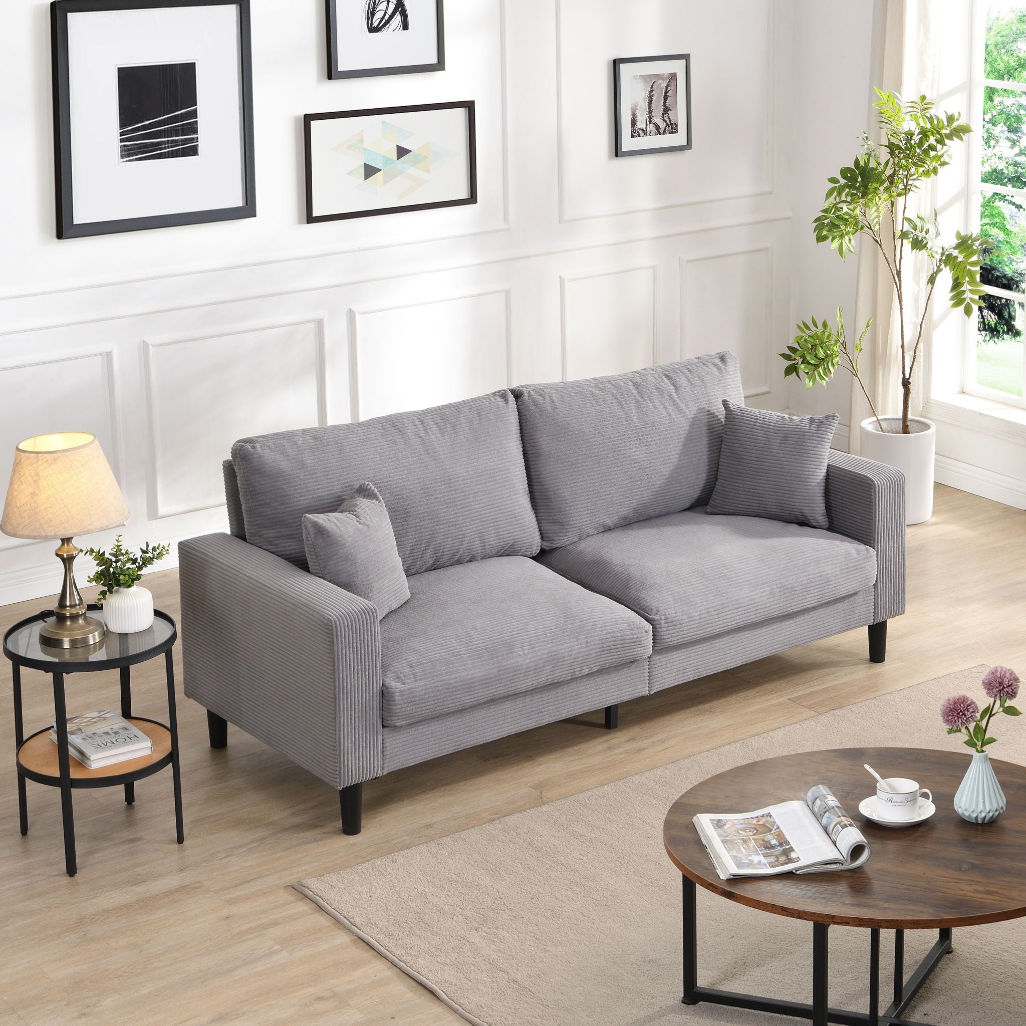 Modern Upholstered Resilience Three Seater Sofa