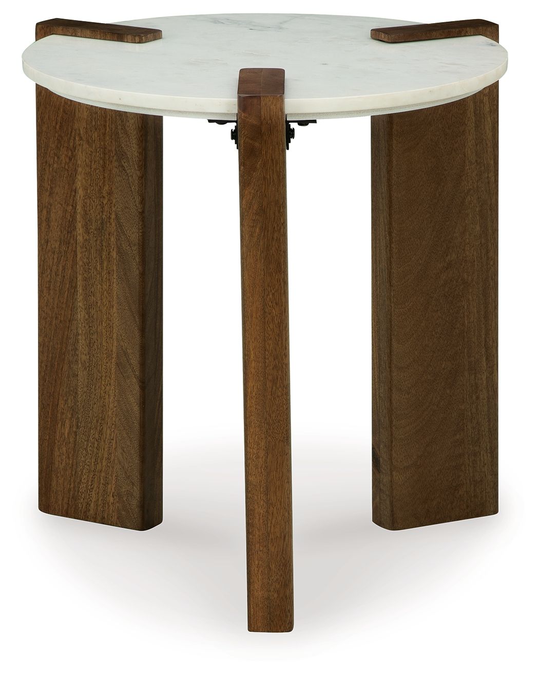 Signature Design by Ashley® Isanti - White / Brown - Round End Table | Meri Furniture