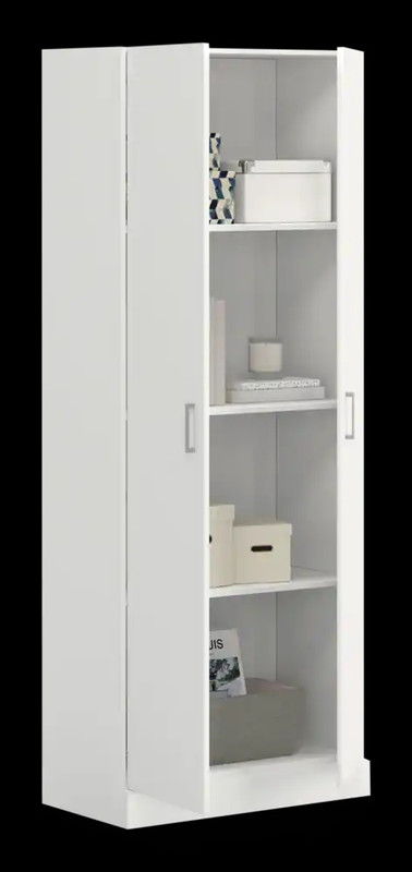 Alara White 24"W Simplistic Modern Double Door Storage Cabinet