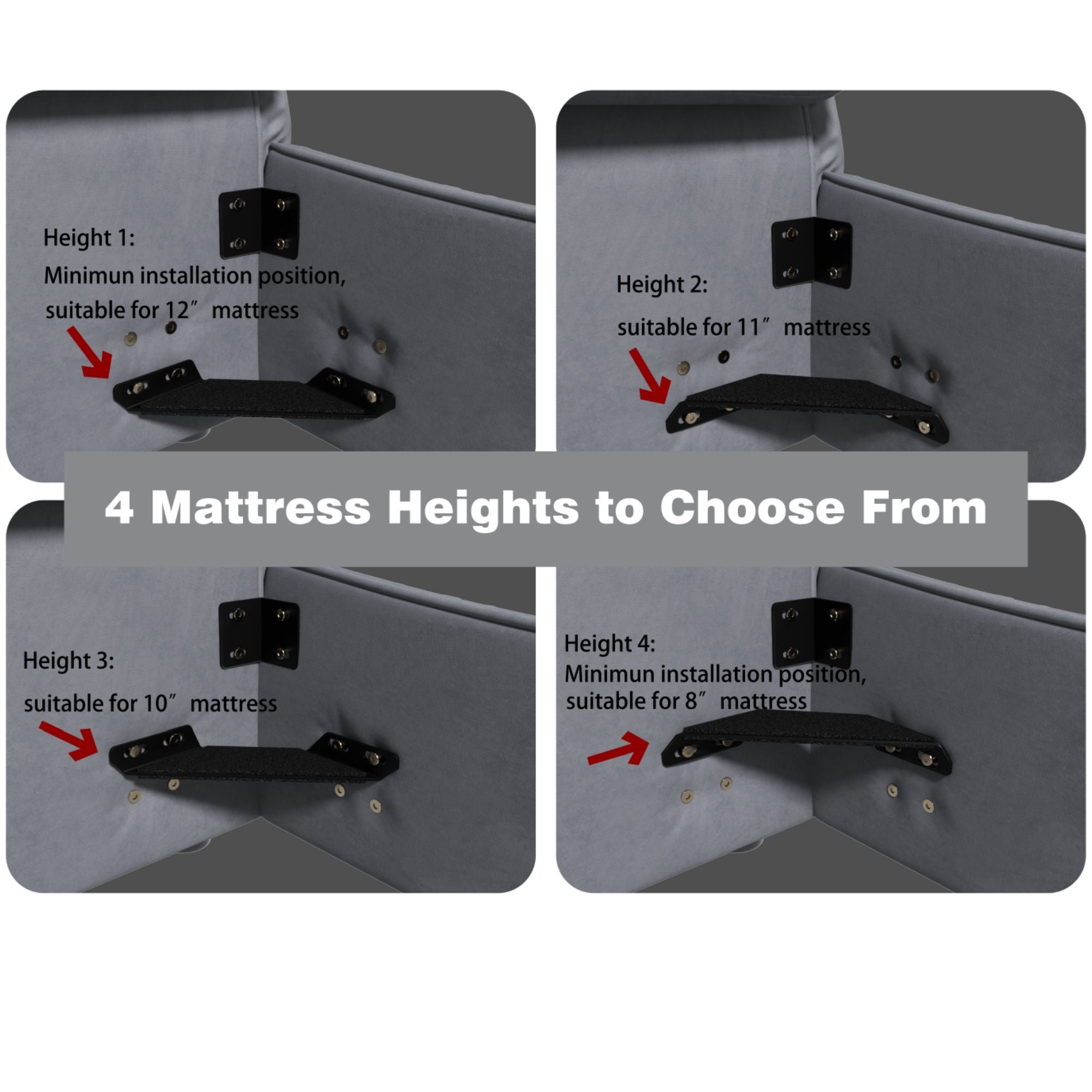 Upholstered Platform Bed With Special Shaped Velvet Headboard