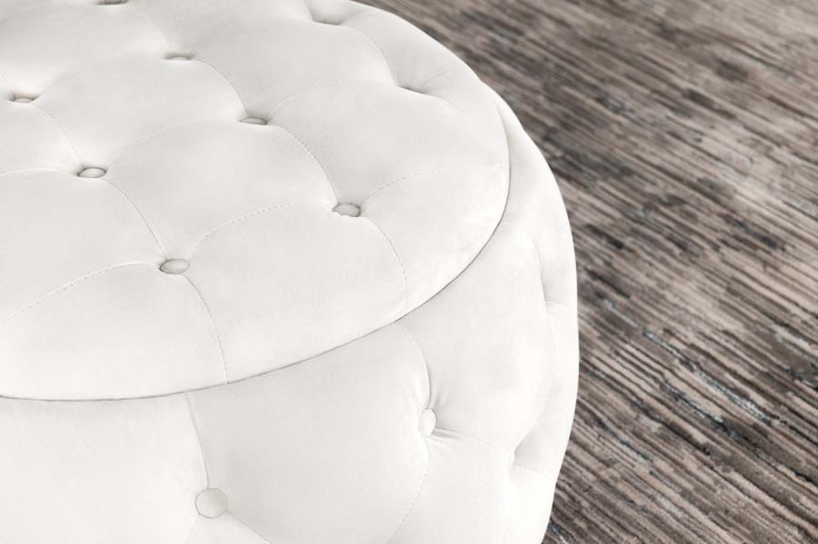 Coaster Fine Furniture Angelina - Round Upholstered Storage Ottoman | Meri Furniture