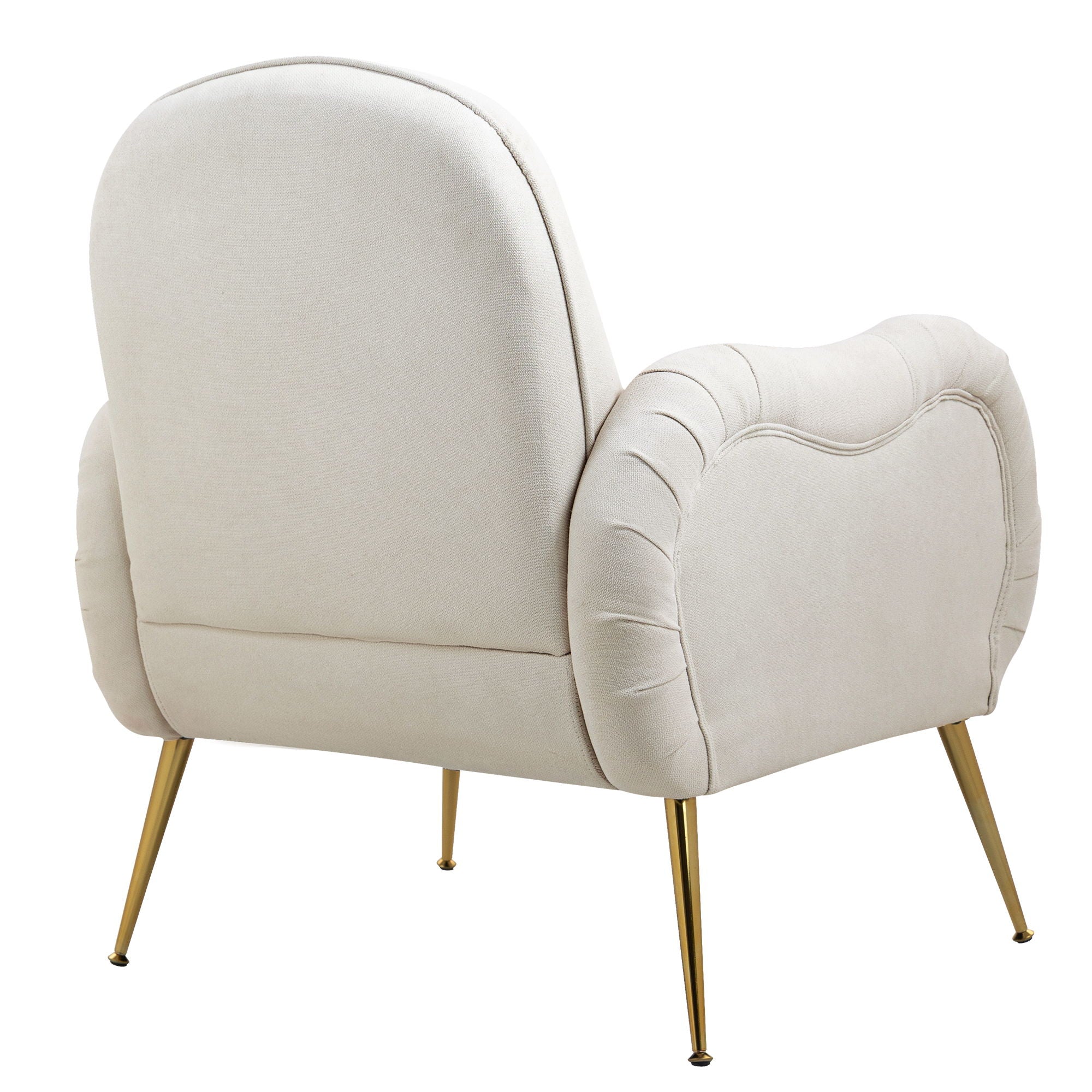 Modern Accent Chair With Metal Legs, Snowflake Fabric Armchair
