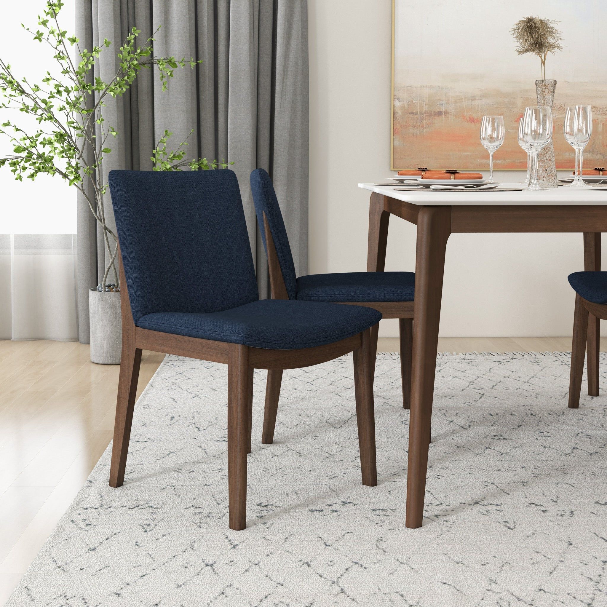 Laura - Mid-Century Modern Solid Wood Dining Chair (Set of 2)