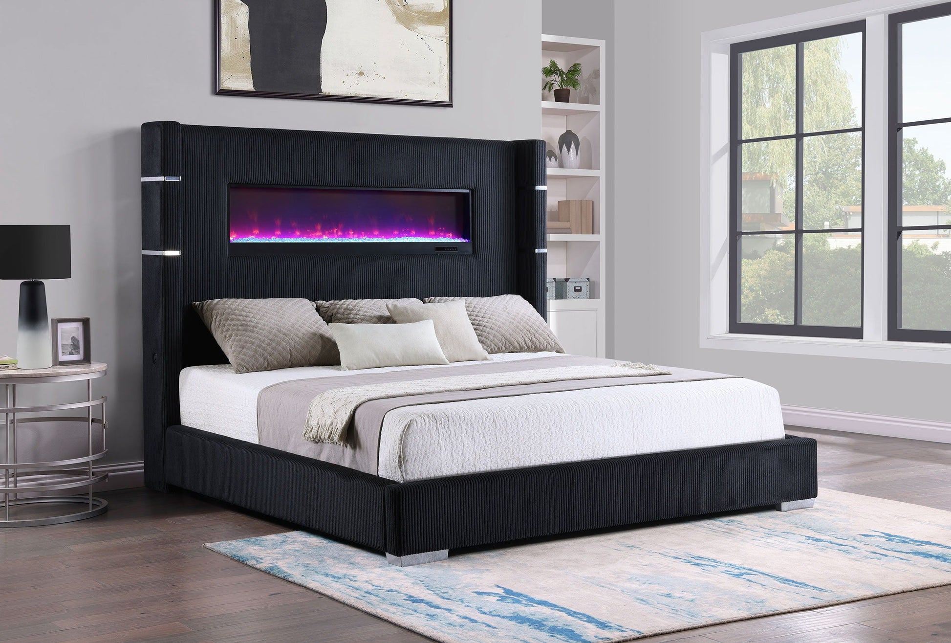 Coaster Fine Furniture Tisdall - Upholstered Fireplace Bed | Meri Furniture
