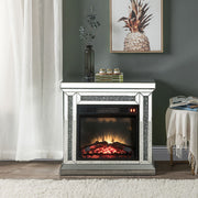 Noralie - 29" Fireplace - Mirrored & Faux Diamonds