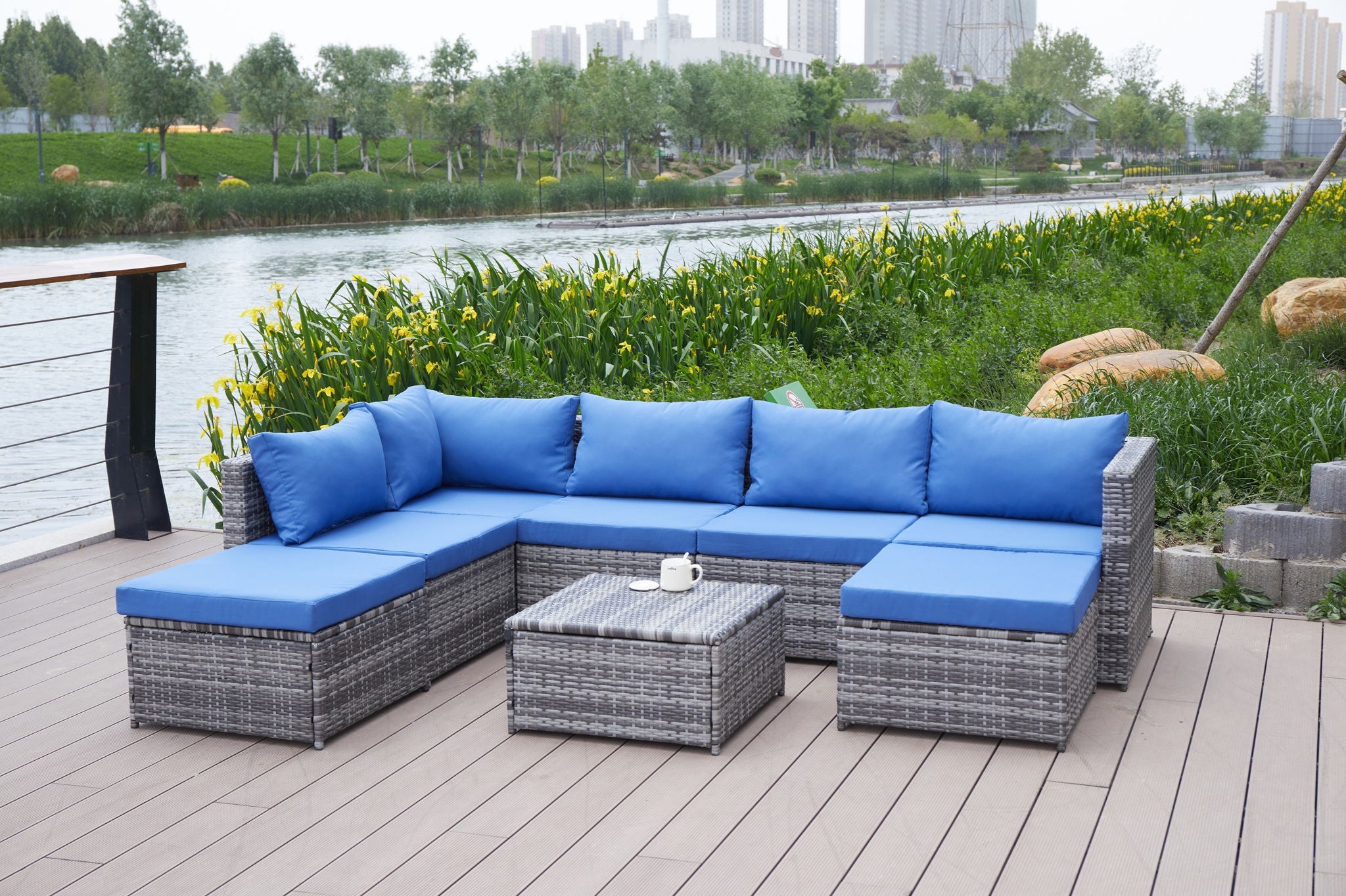 Patio Sofa With Cushions