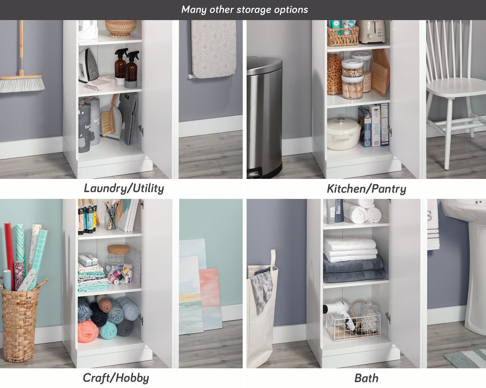 Single-Door Storage Cabinet in White