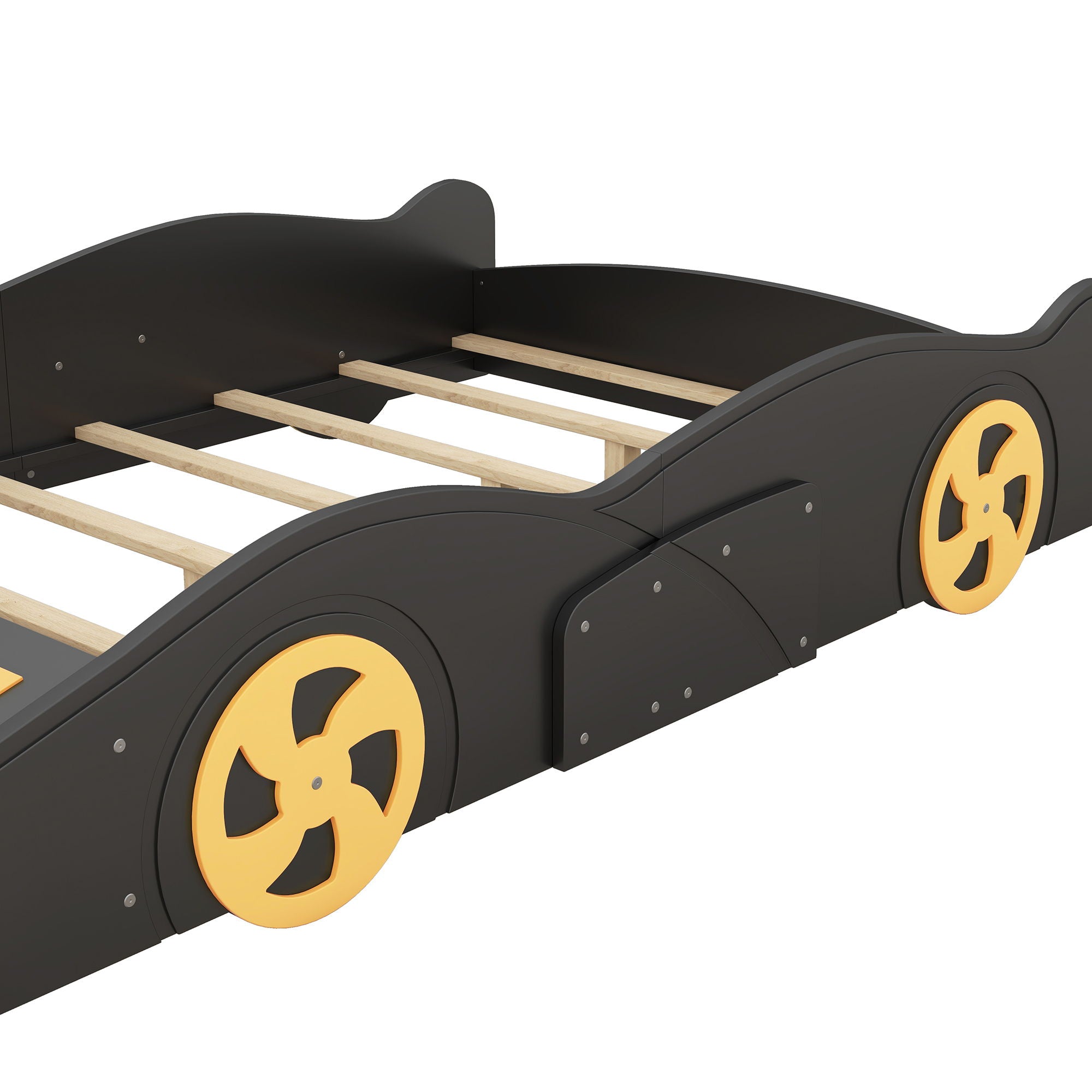 Race Car Shaped Platform Bed With Wheels And Storage