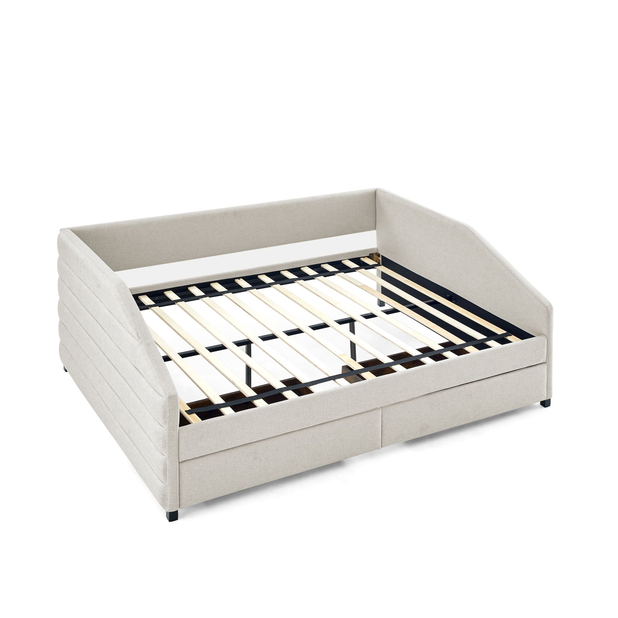 Elegant Daybed With Trundle Upholstered Tufted Sofa Bed