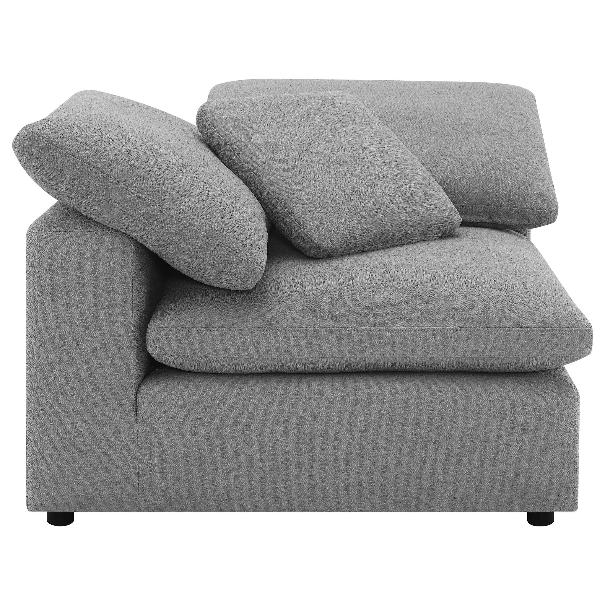 Segoura - 5 Piece Upholstered Modular Sectional With Reclined Back Pillows - Gray