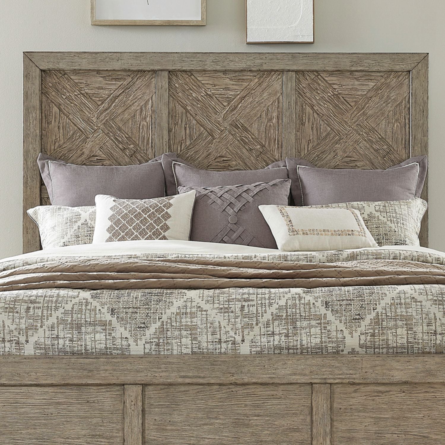 Skyview Lodge - King Panel Headboard - Cobblestone