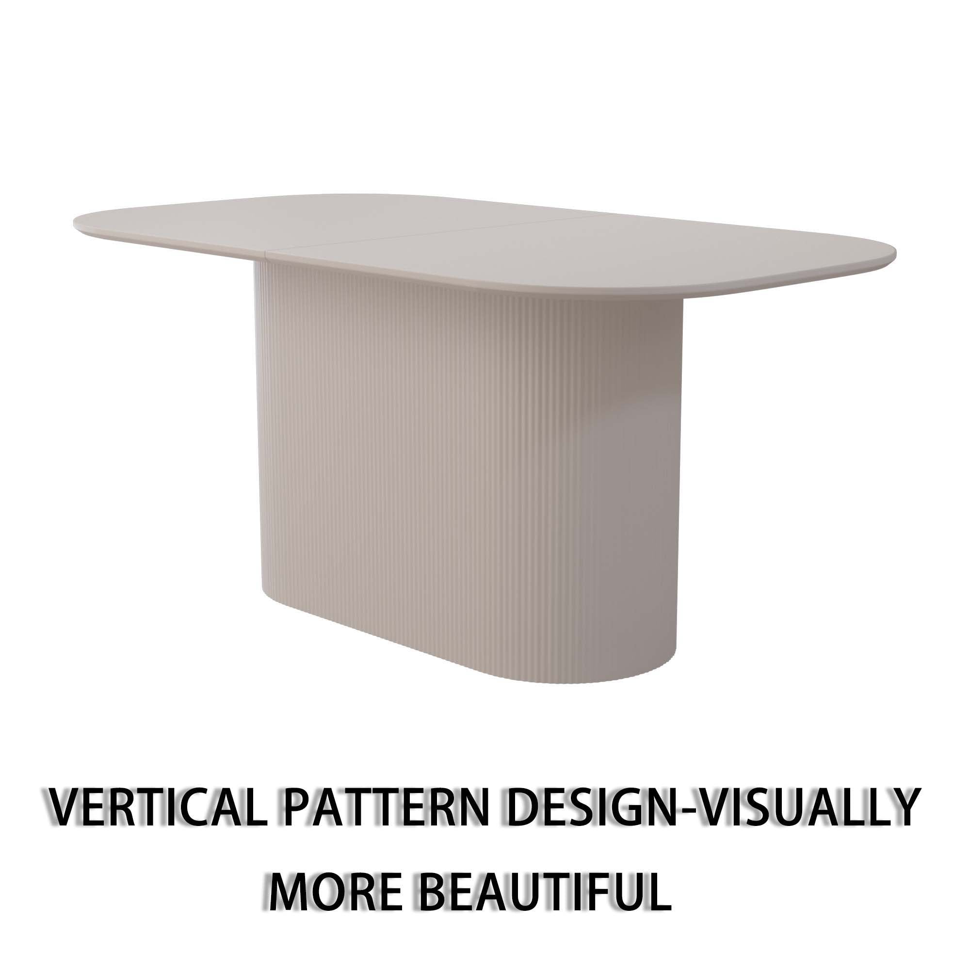 Modern Dining Table With Vertical Striped Legs