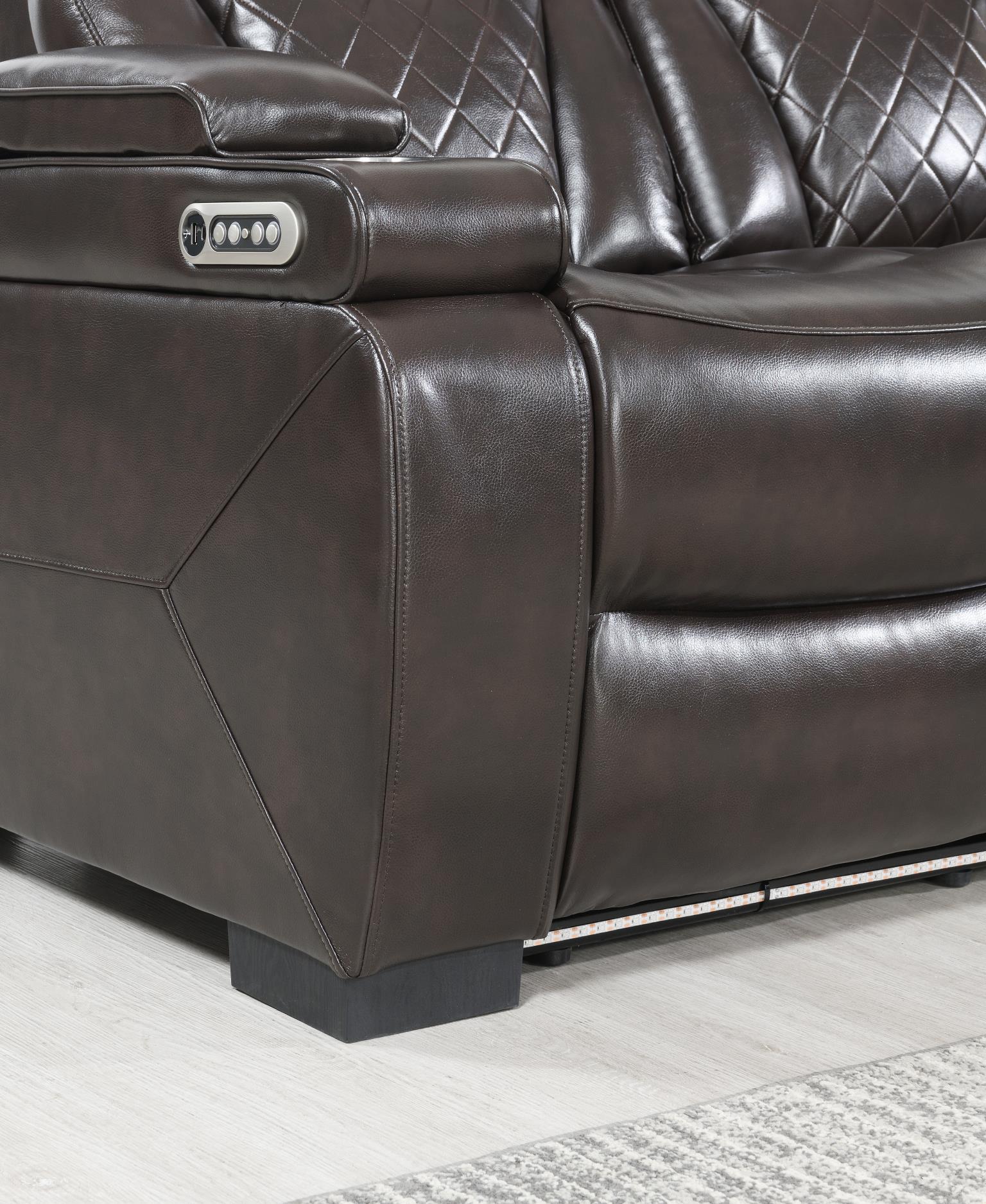 U104 - Power Reclining Loveseat - Dark Brown