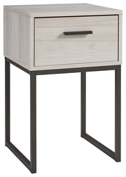 Signature Design by Ashley® Socalle - Light Natural - One Drawer Night Stand - Vinyl-Wrapped | Meri Furniture