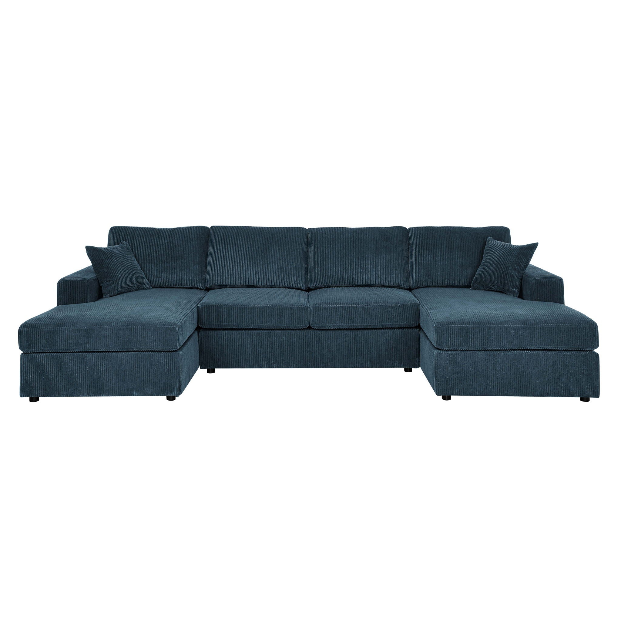 3 Piece Corduroy Double Chaise Sectional Sofa
