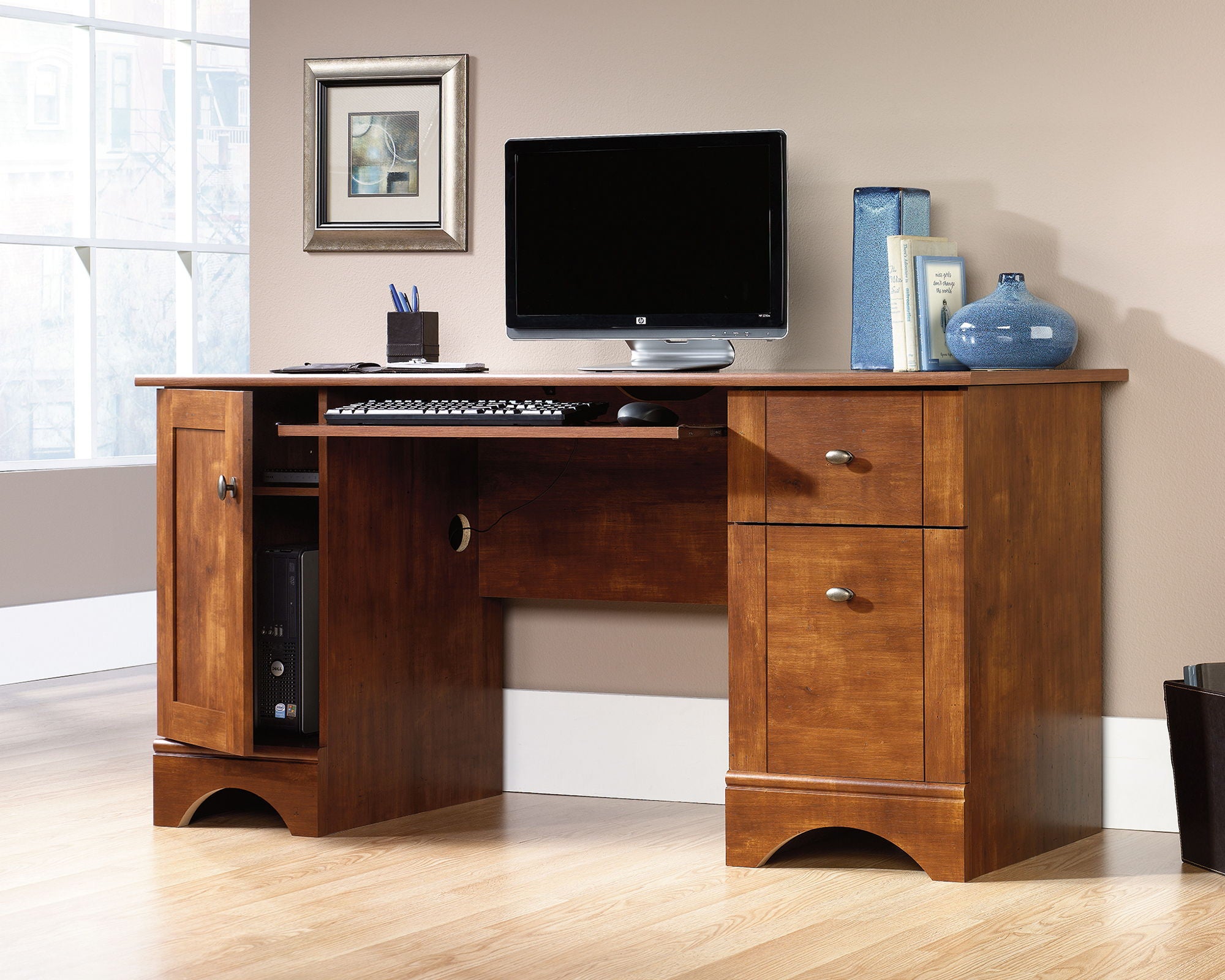 Home Office Computer Desk Brushed Maple